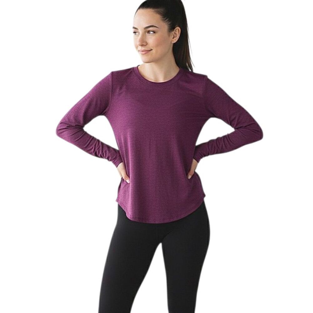 Lululemon Women’s Purple Long Sleeve Top Size 8–10 Activewear Stay comfortable